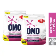 OMO - X2 Detergente En Polvo Con Bicarbonato 800g Ropa Blanca