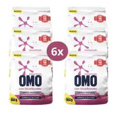 OMO - X6 Detergente En Polvo Con Bicarbonato 800g Ropa Blanca