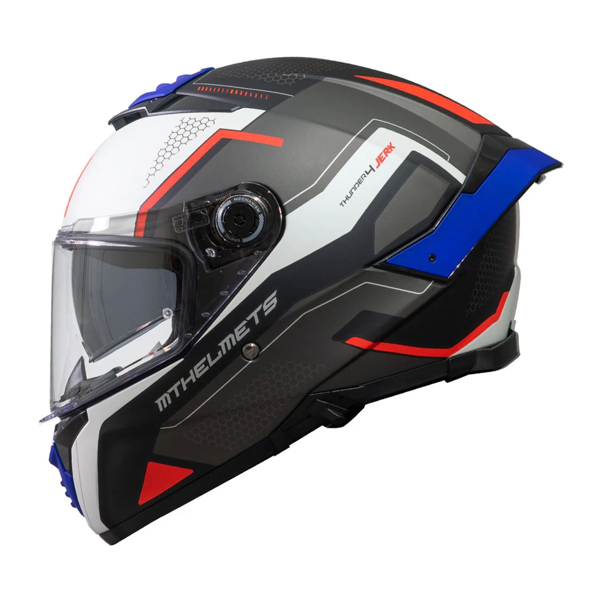 MT - Casco Para Moto MT Thunder 4 SV Jerk Azul Perla Mate + Pinlock