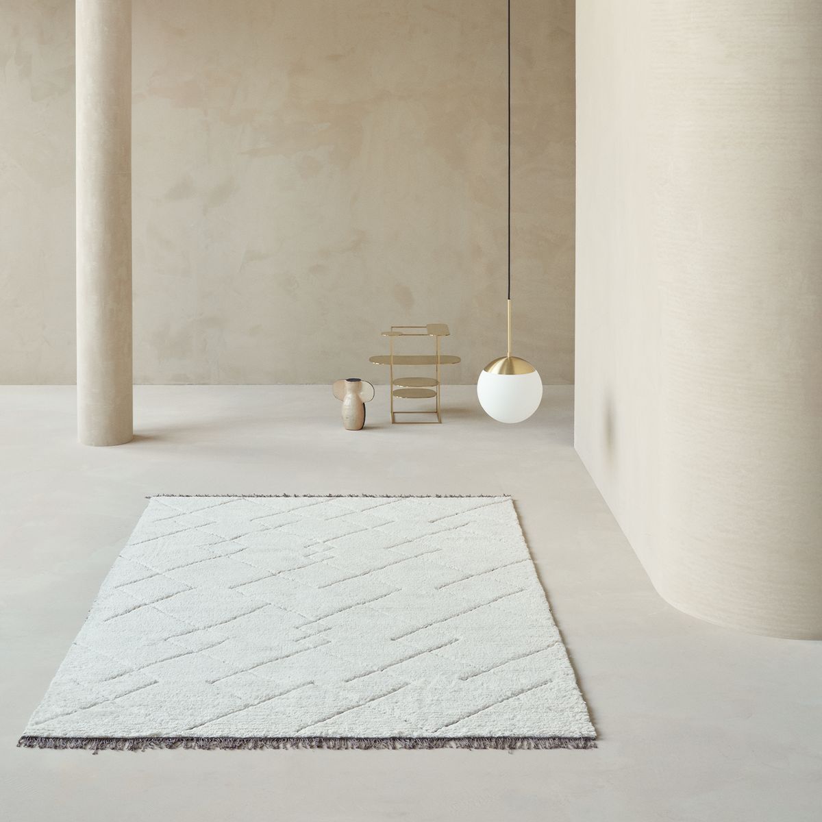 AMERITEX - Alfombra Torun WhiteBlack 250x350 Lana