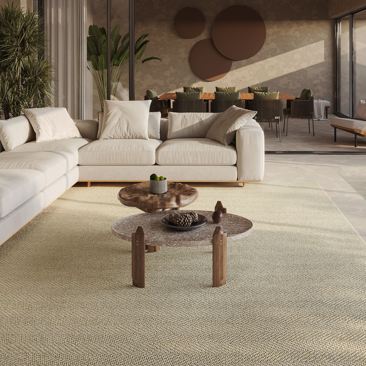 AMERITEX - Alfombra Jacarta 616A LbeigeCream 200x300 Polipropileno