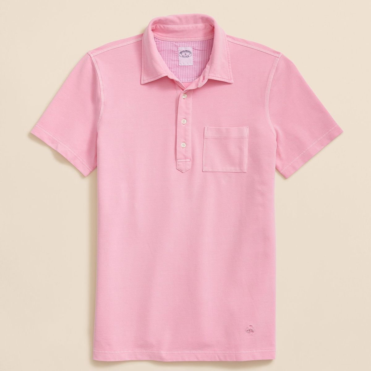 BROOKS BROTHERS - Polera Hombre Garment Dyed Pique Polo Rosado Brooks Brothers