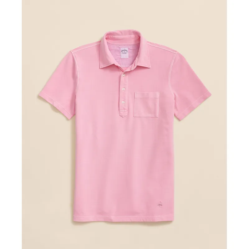BROOKS BROTHERS - Polera Hombre Garment Dyed Pique Polo Rosado Brooks Brothers