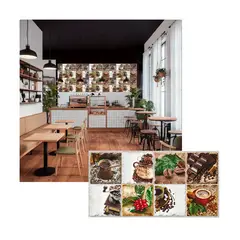 MERCAR RAY - Wall Panel PVC Relieve 95.5 x 48cm ARABICA, 4.6 m² (10 Paneles)