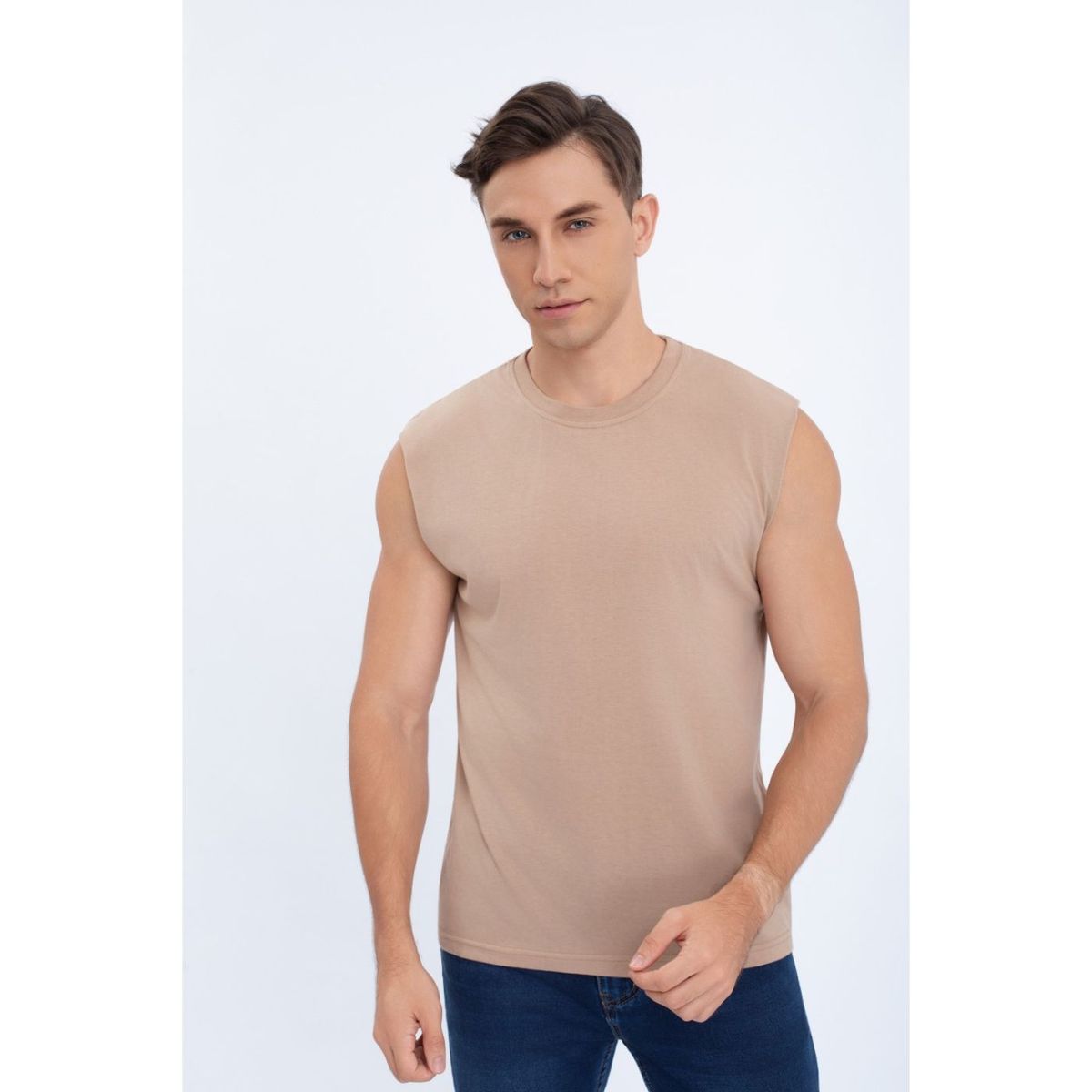LIKE SHOP - Polera Musculosa Hombre Sin Mangas Lisa Colores 7602.