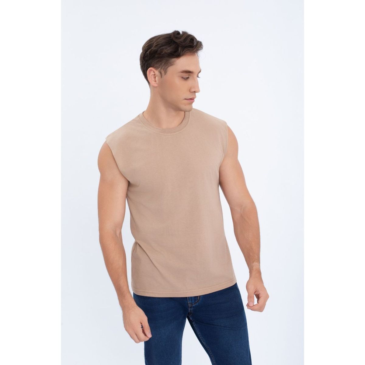 LIKE SHOP - Polera Musculosa Hombre Sin Mangas Lisa Colores 7602.