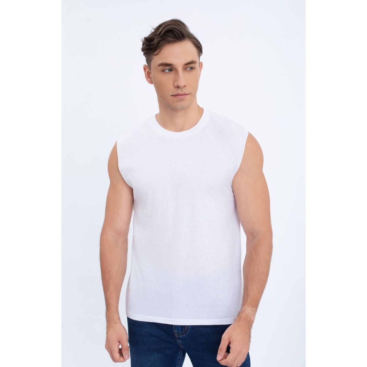 LIKE SHOP - Polera Musculosa Hombre Sin Mangas Lisa Colores 7602.