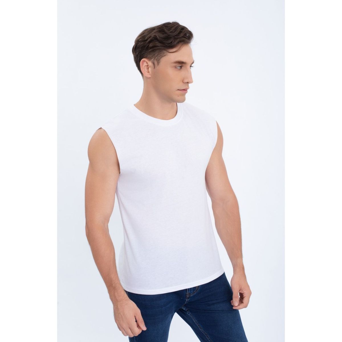 LIKE SHOP - Polera Musculosa Hombre Sin Mangas Lisa Colores 7602.