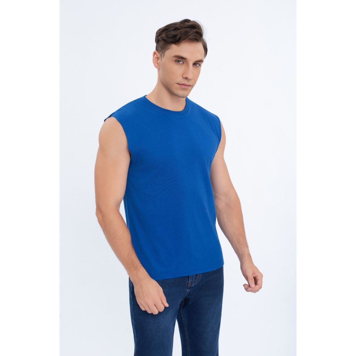 LIKE SHOP - Polera Musculosa Hombre Sin Mangas Lisa Colores 7602.
