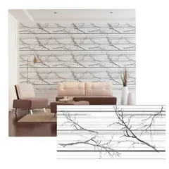 MERCAR RAY - Wall Panel PVC Relieve 97.5 x 48 cm OTOÑO GRIS GLITTER, 4.5 m²