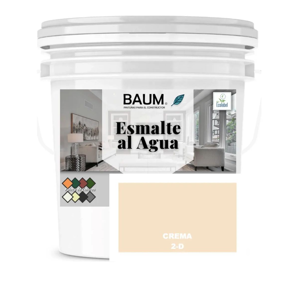 BAUM - TINETA PINTURA ESMALTE AL AGUA - CREMA 2-D - PINTURASPROFESIONALES CHILE