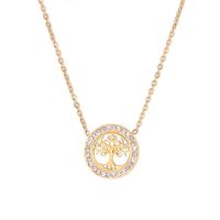 Collar Árbol de la vida con Circones Dorado Acero