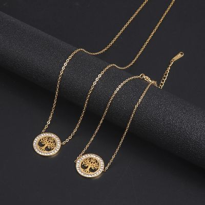 Imagen 2 del producto Collar Árbol de la vida con Circones Dorado Acero