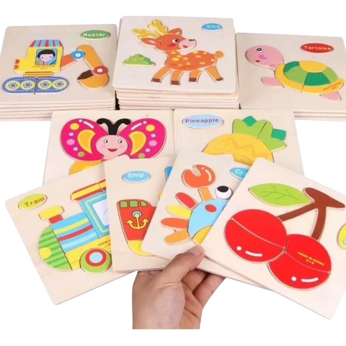 GENERICO - Pack 2 Rompecabezas De Madera Para Niños Pequeños