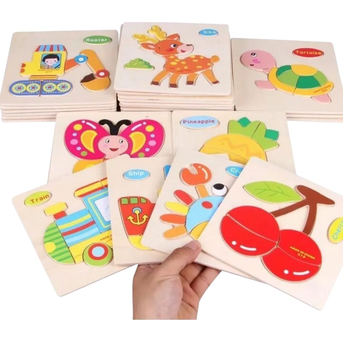 GENERICO - Pack 2 Rompecabezas De Madera Para Niños Pequeños
