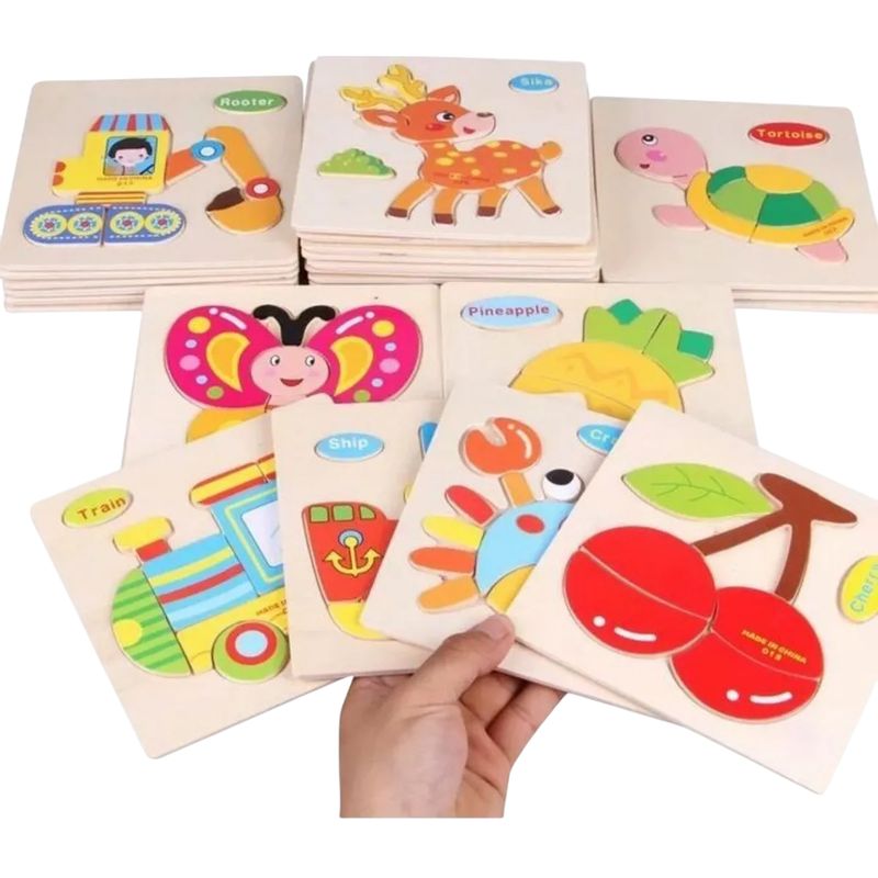 GENERICO - Pack 2 Rompecabezas De Madera Para Niños Pequeños