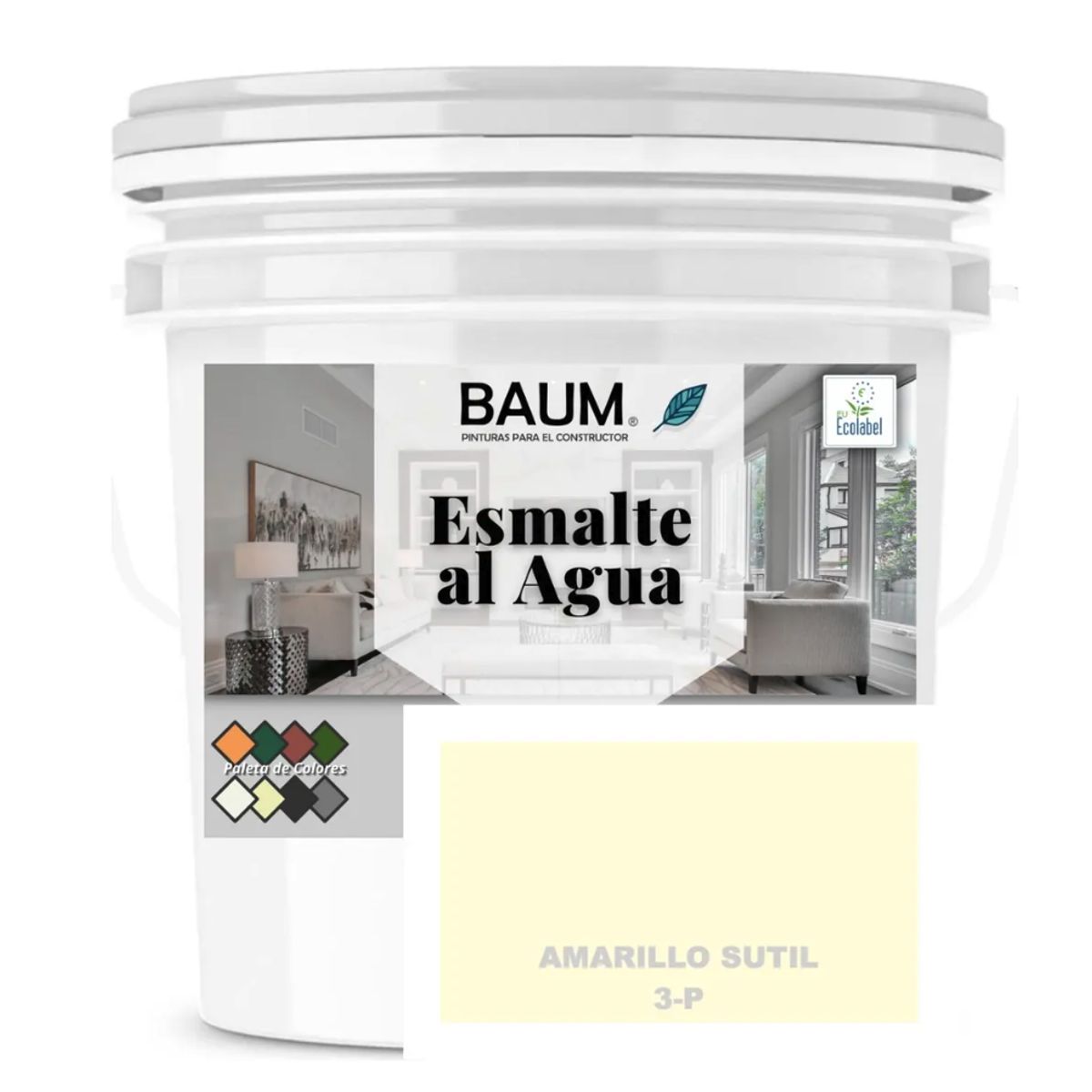 BAUM - TINETA PINTURA ESMALTE AL AGUA - AMARILLO SUTIL 3-P