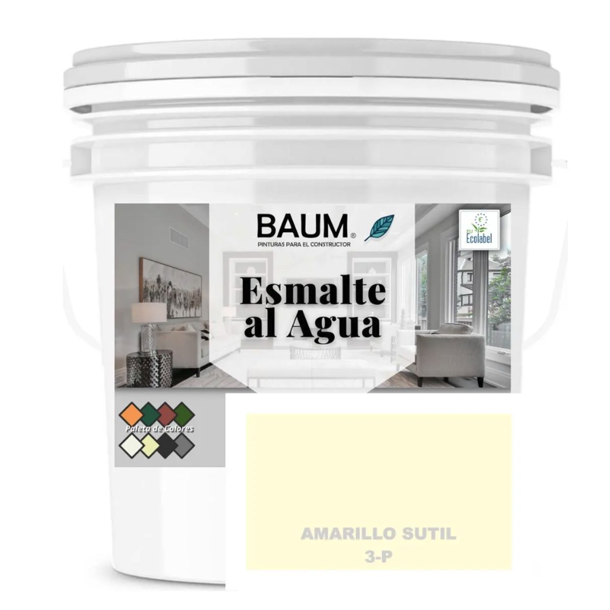 BAUM - TINETA PINTURA ESMALTE AL AGUA - AMARILLO SUTIL 3-P