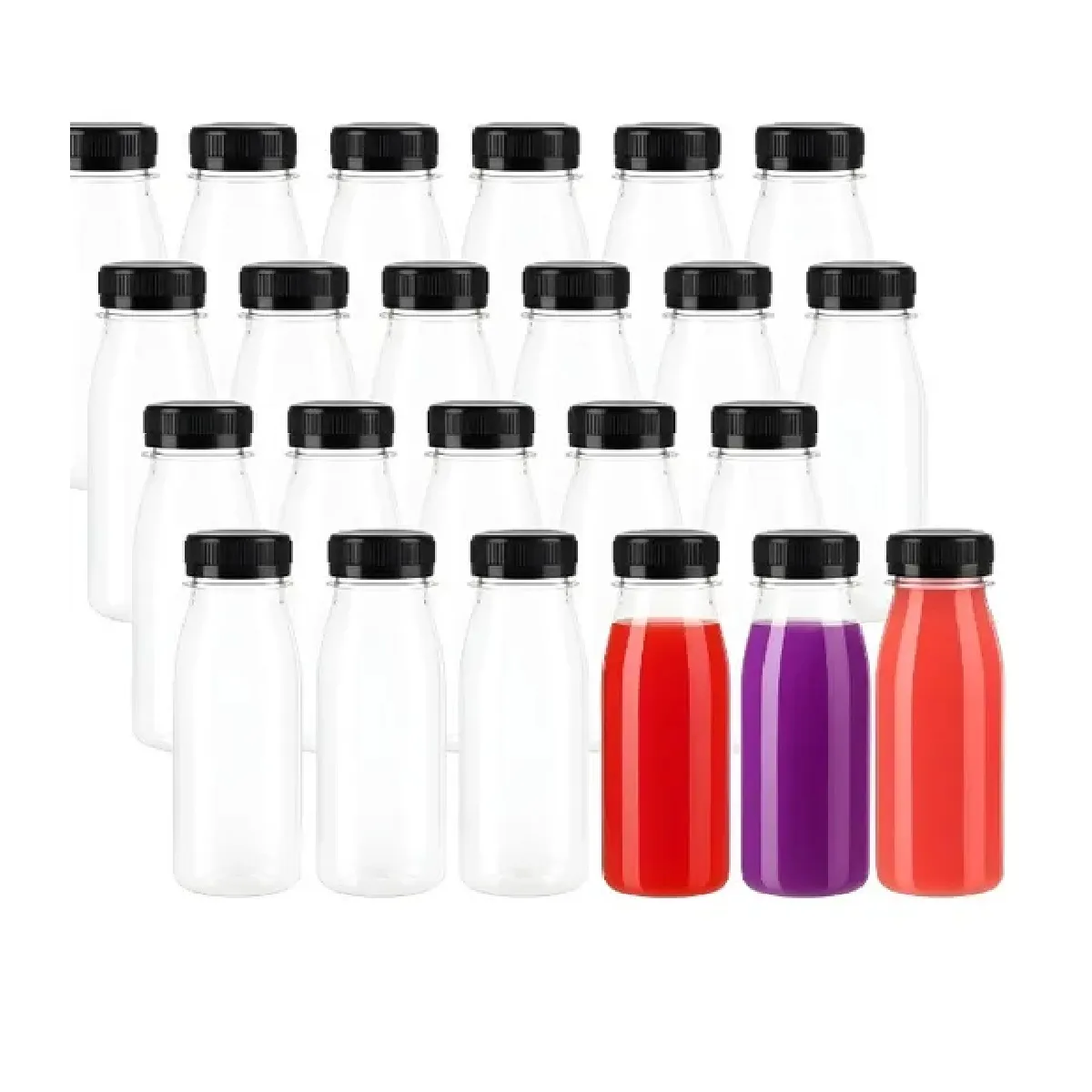 PASTELERIUSCL - 48 Botellas Pet Transparente Botellas Plastico 300ml Botella Con Tapa Botellas Plásticas Para Jugos