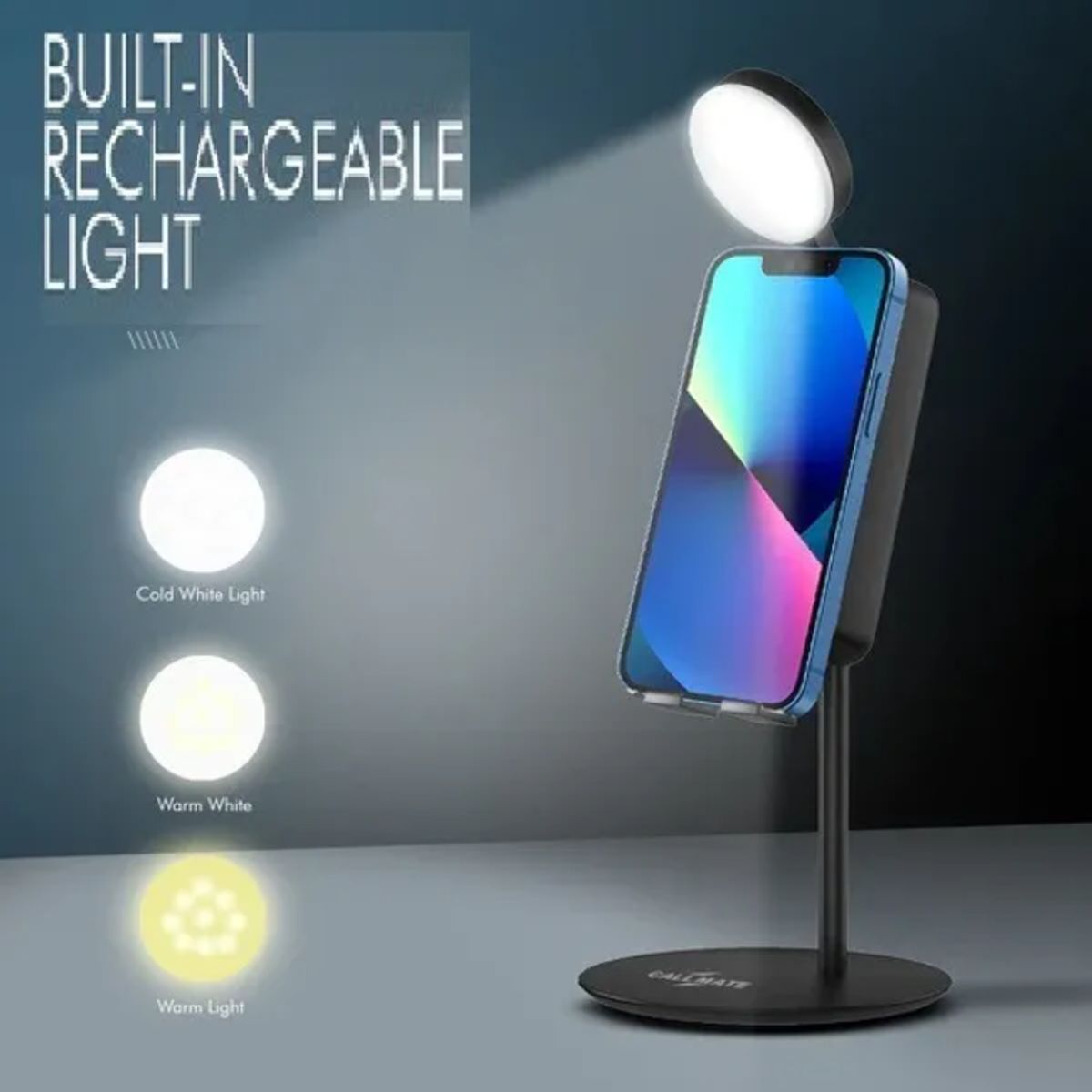 GENERICO - Soporte De Mesa Para Teléfono Con Luz Led 3 Tonos