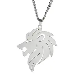 TODOJOYAS - Collar Cabeza Leon King Acero Plateado