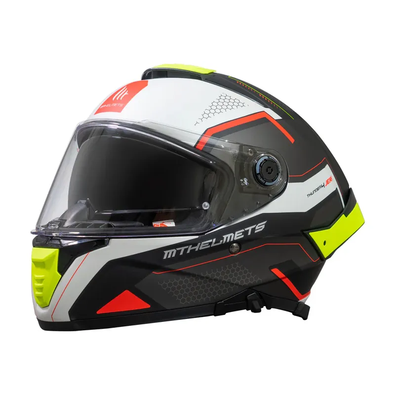 MT - Casco Para Moto MT Thunder 4 SV Jerk  Amarillo Fluor Perla + Pinlock
