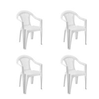 Pack 4un Silla plástica blanca 56x55x79cm