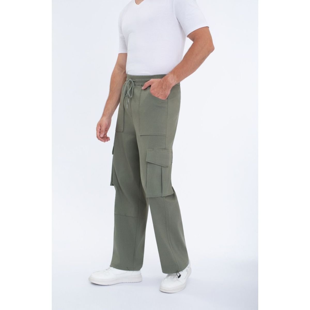 LIKE SHOP - Pantalón Hombre Elasticado Recto Puño Ajustable Cargo 5001