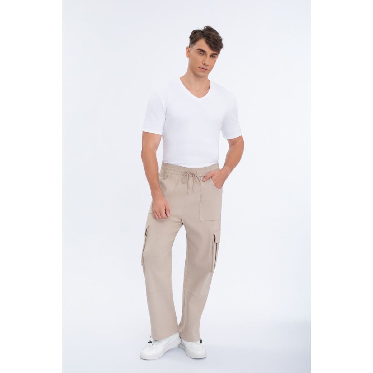 LIKE SHOP - Pantalón Hombre Elasticado Recto Puño Ajustable Cargo 5001