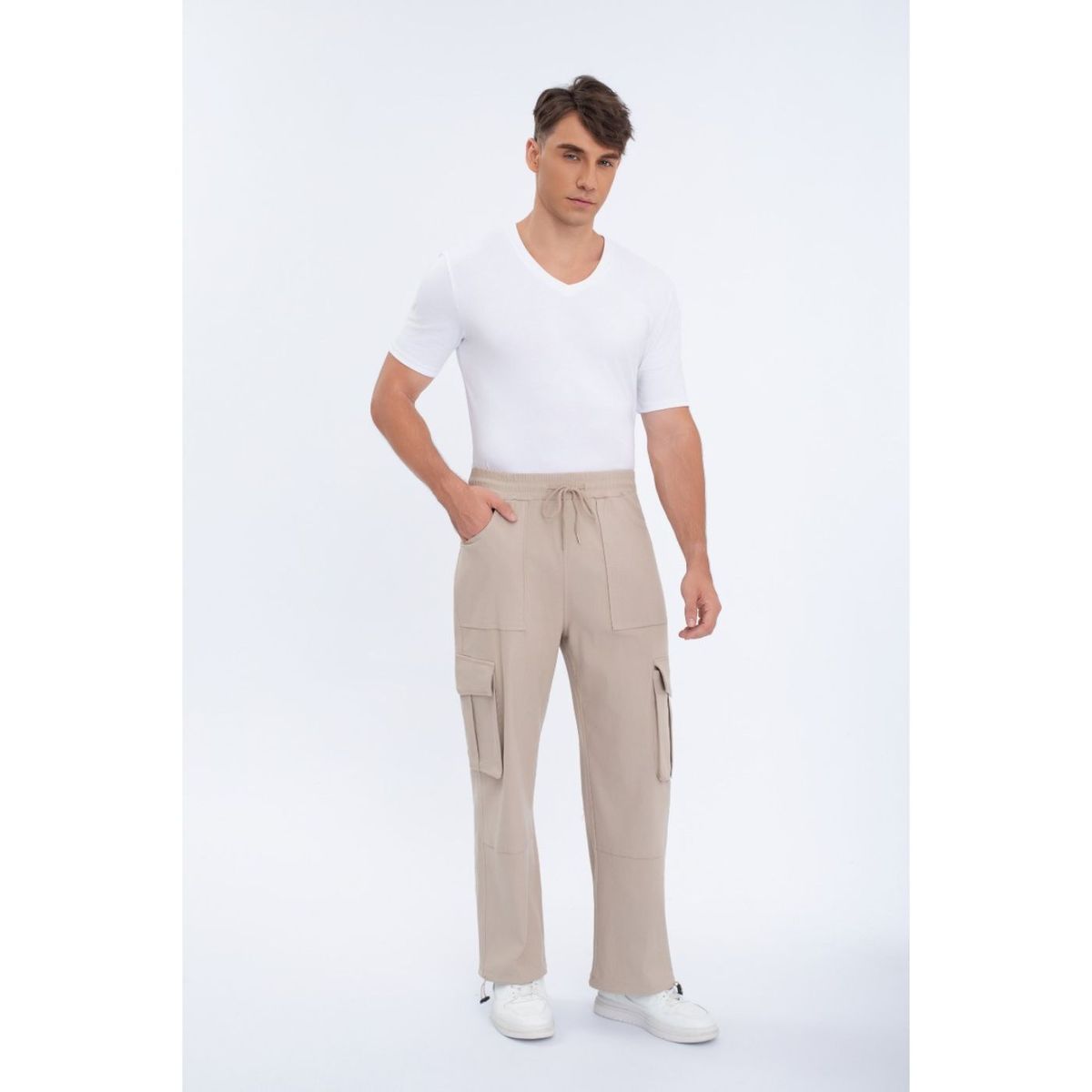 LIKE SHOP - Pantalón Hombre Elasticado Recto Puño Ajustable Cargo 5001