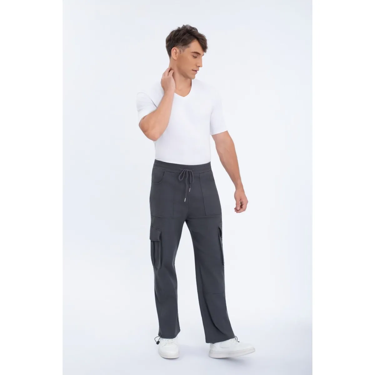 LIKE SHOP - Pantalón Hombre Elasticado Recto Puño Ajustable Cargo 5001