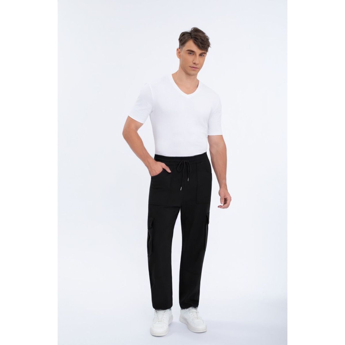 LIKE SHOP - Pantalón Hombre Elasticado Recto Puño Ajustable Cargo 5001