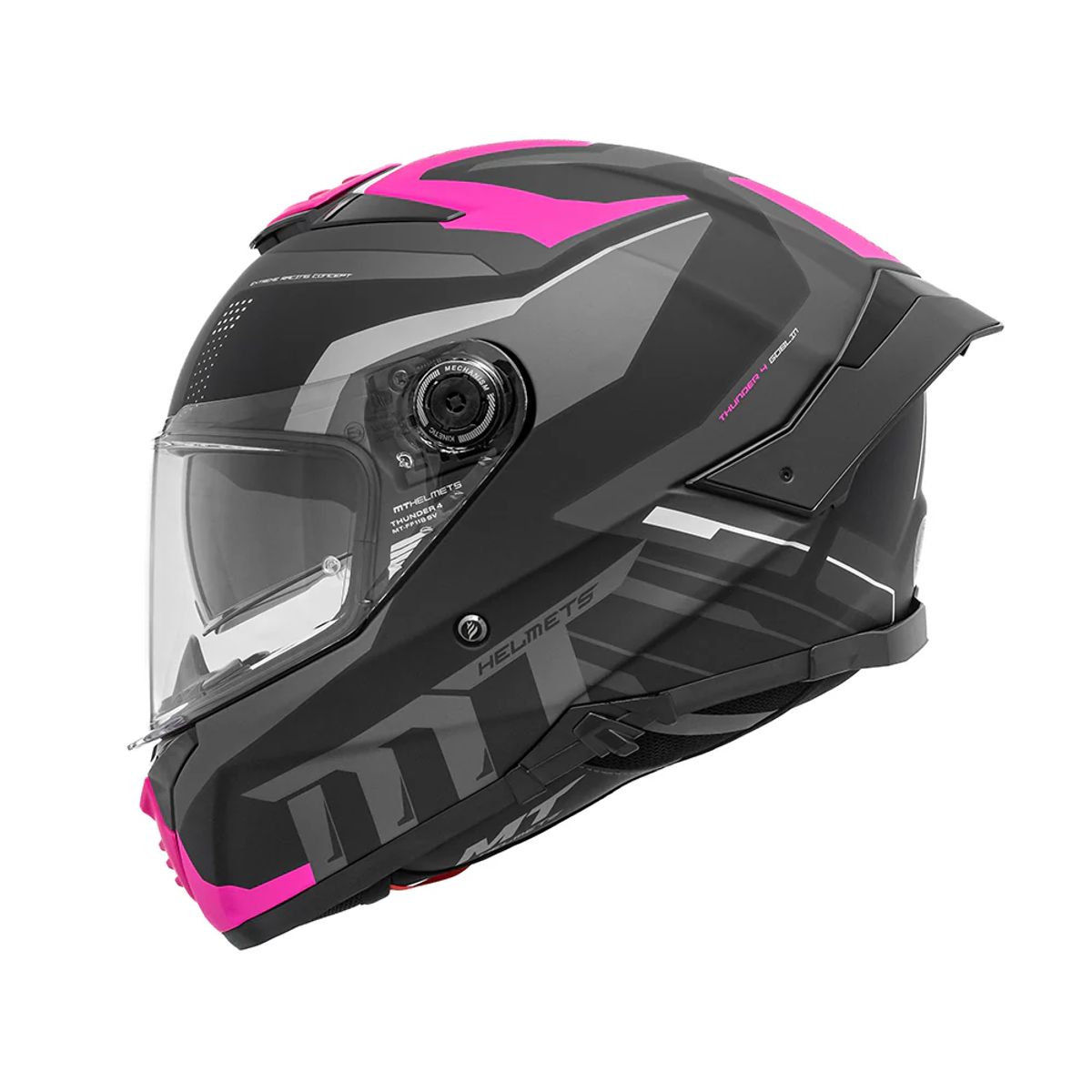 MT - Casco Para Moto MT Thunder 4 SV Jerk Rosa Fluor Mate + Pinlock