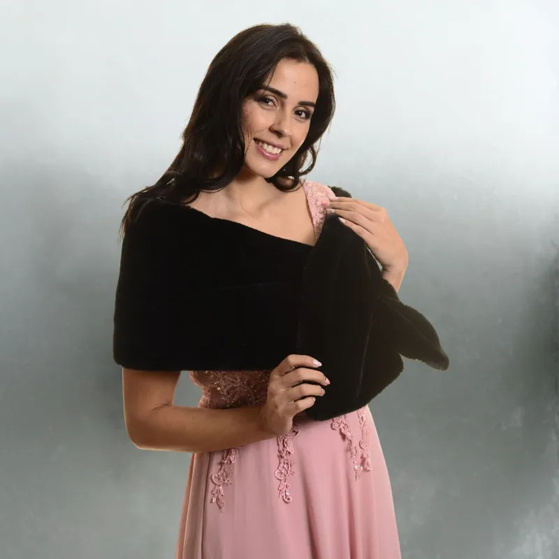 MPROPIA - Tapado Estola Elegante Envolvente Estilo Peluche 6062