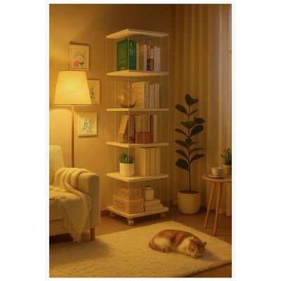 Imagen 2 del producto Biblioteca Librero Giratorio Libros Transparente 165x40cm