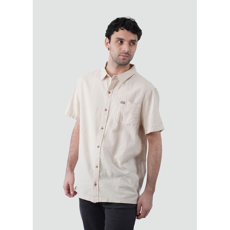 KAYA UNITE - Camisa Hombre Lino Manga Corta