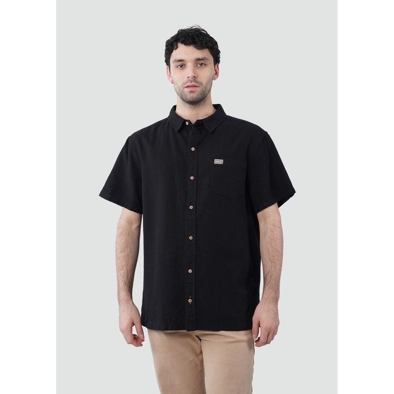 KAYA UNITE - Camisa Hombre Lino Manga Corta
