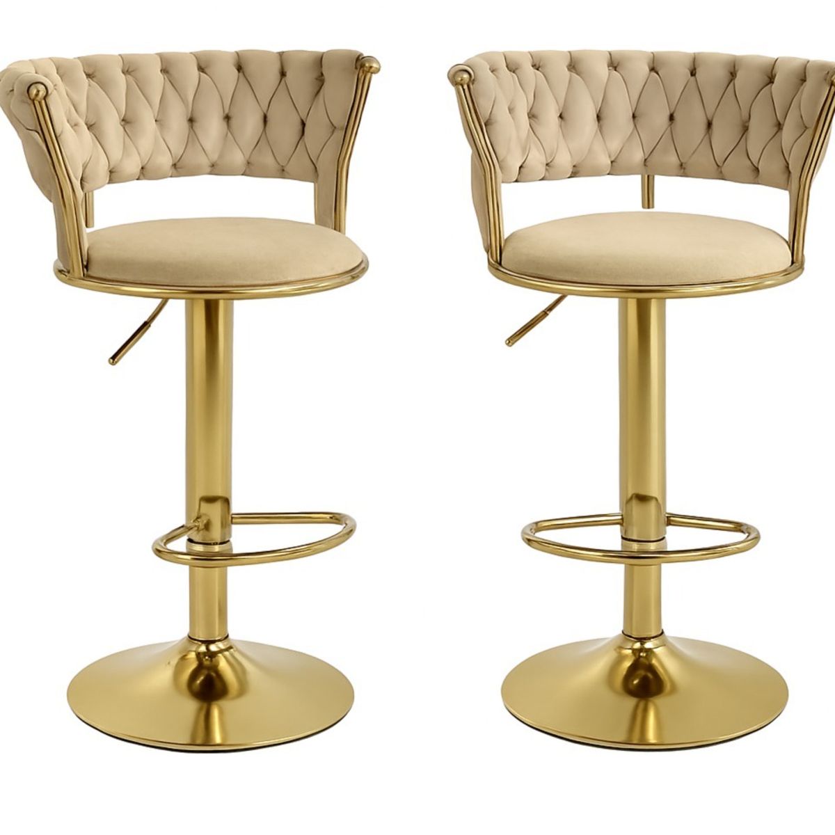 CORI CORI - Pack 2 Taburetes Queen Velvet Gold