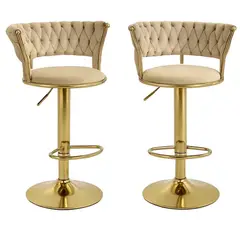 CORI CORI - Pack 2 Taburetes Queen Velvet Gold