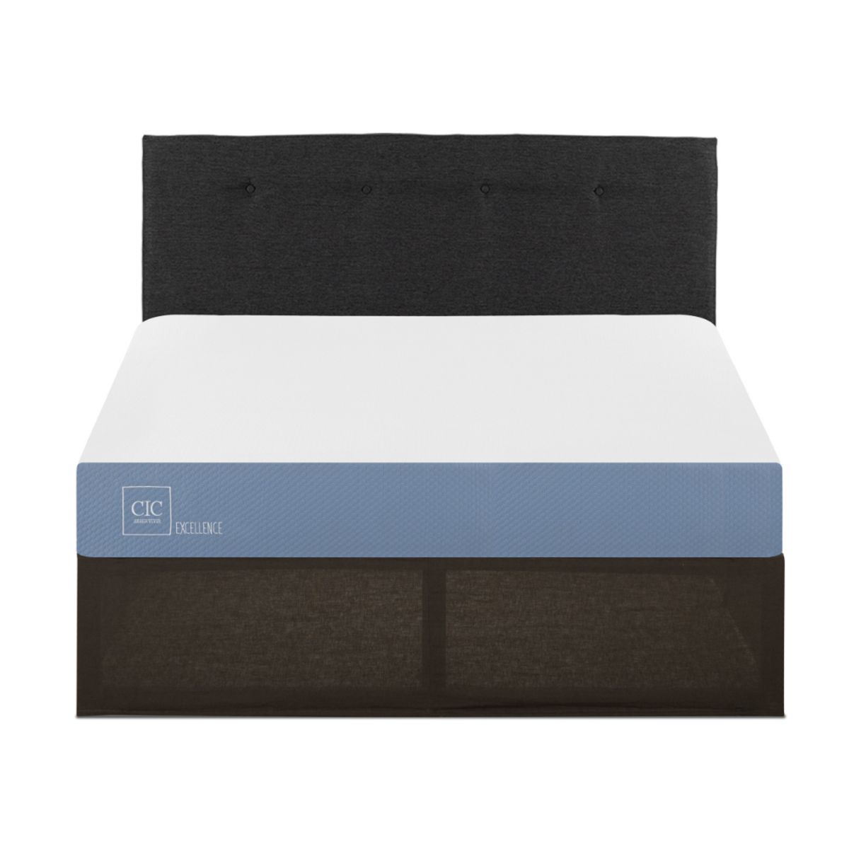 CIC - CAMA IRON SMART EXCELLENCE 2 PLAZAS + RESPALDO BLACK +FALDÓN