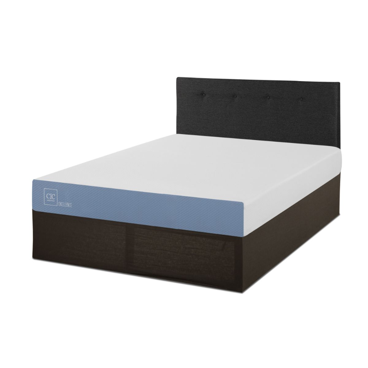 CIC - CAMA IRON SMART EXCELLENCE 2 PLAZAS + RESPALDO BLACK +FALDÓN