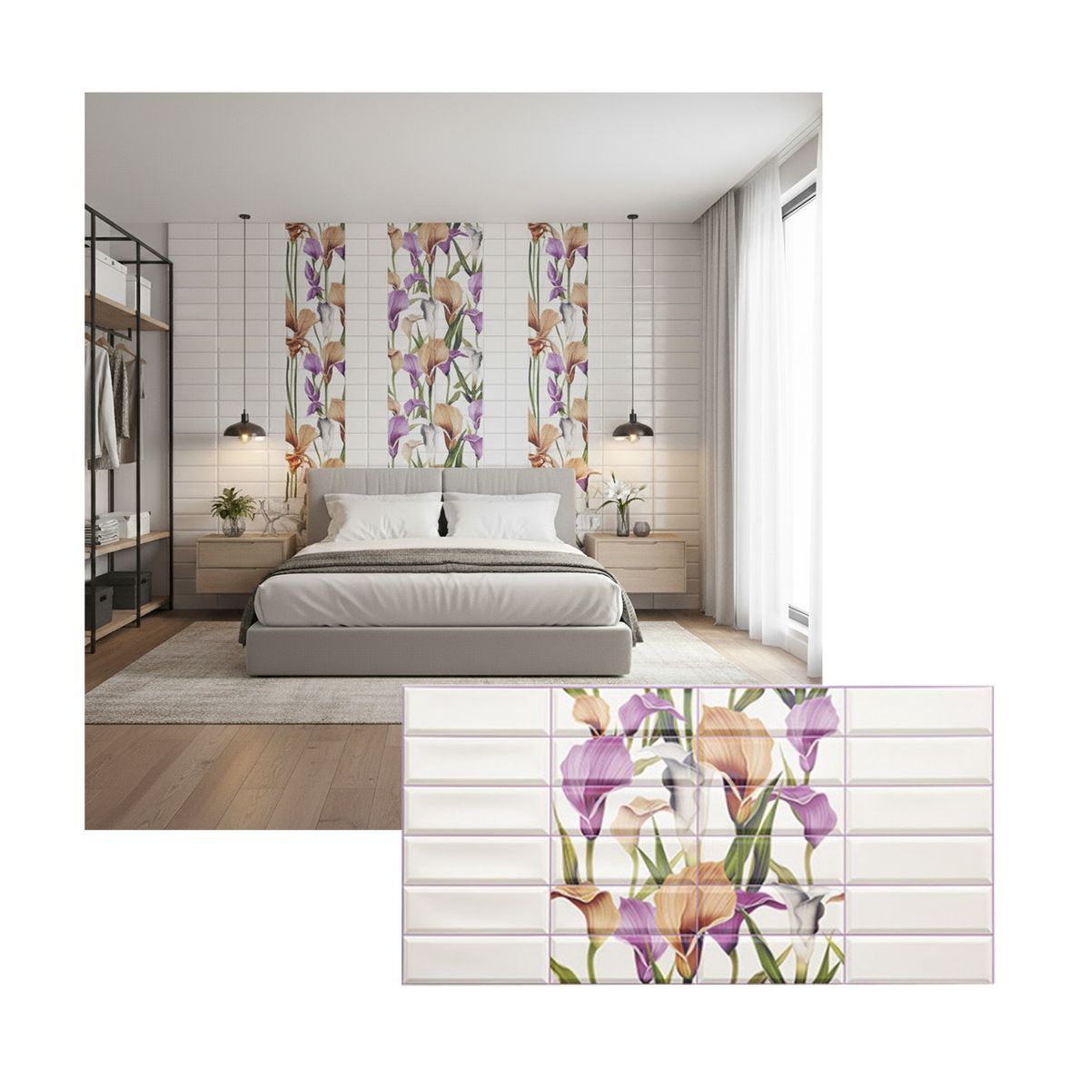 MERCAR RAY - Wall Panel PVC Relieve 95.5 x 48 cm GRACE, 4.6 m² (10 Paneles)
