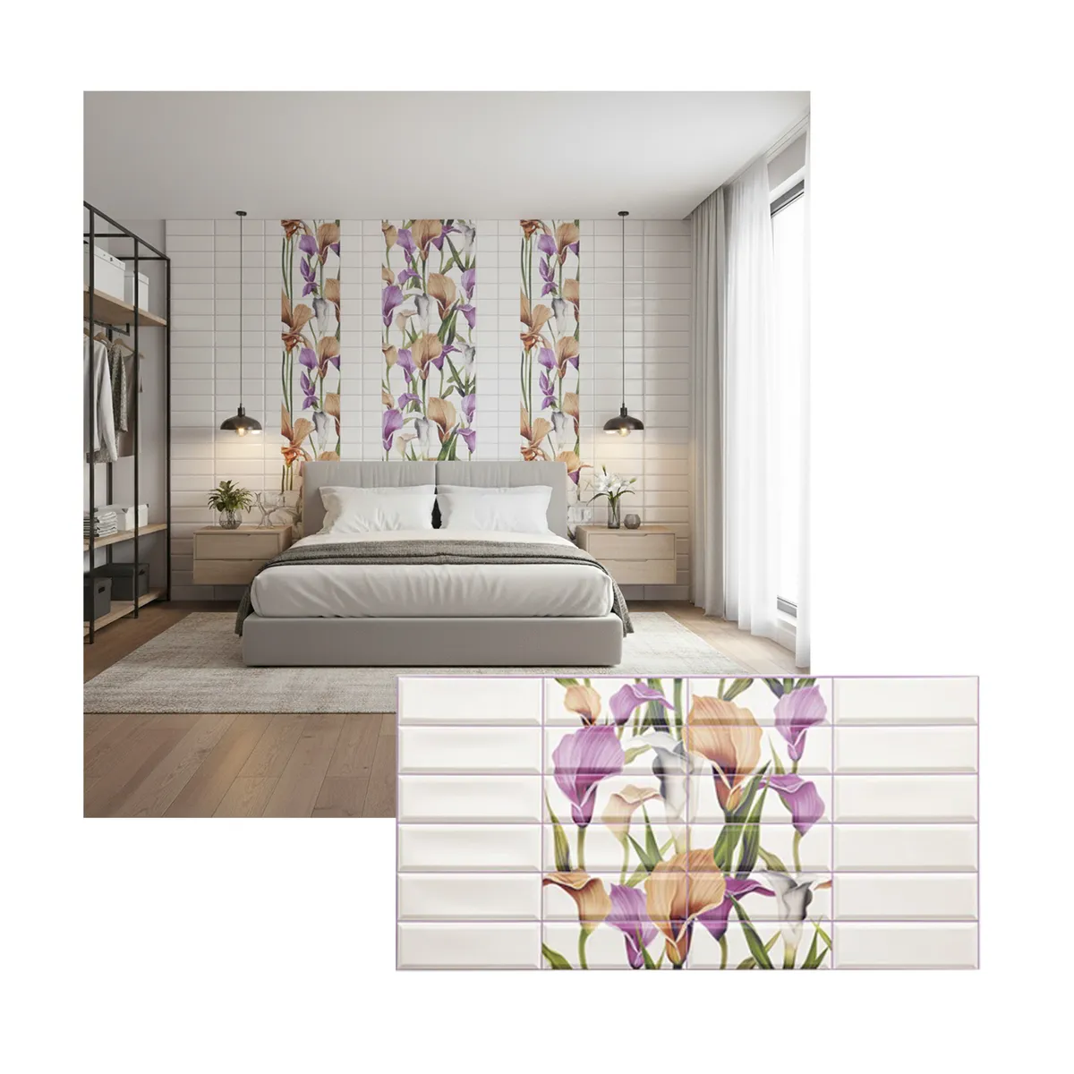 MERCAR RAY - Wall Panel PVC Relieve 95.5 x 48 cm GRACE, 4.6 m² (10 Paneles)