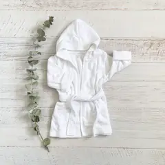 WAWABABY - Bata de Baño Niño Unisex Capucha Algodón Pima Wawa Baby 4-12 Años