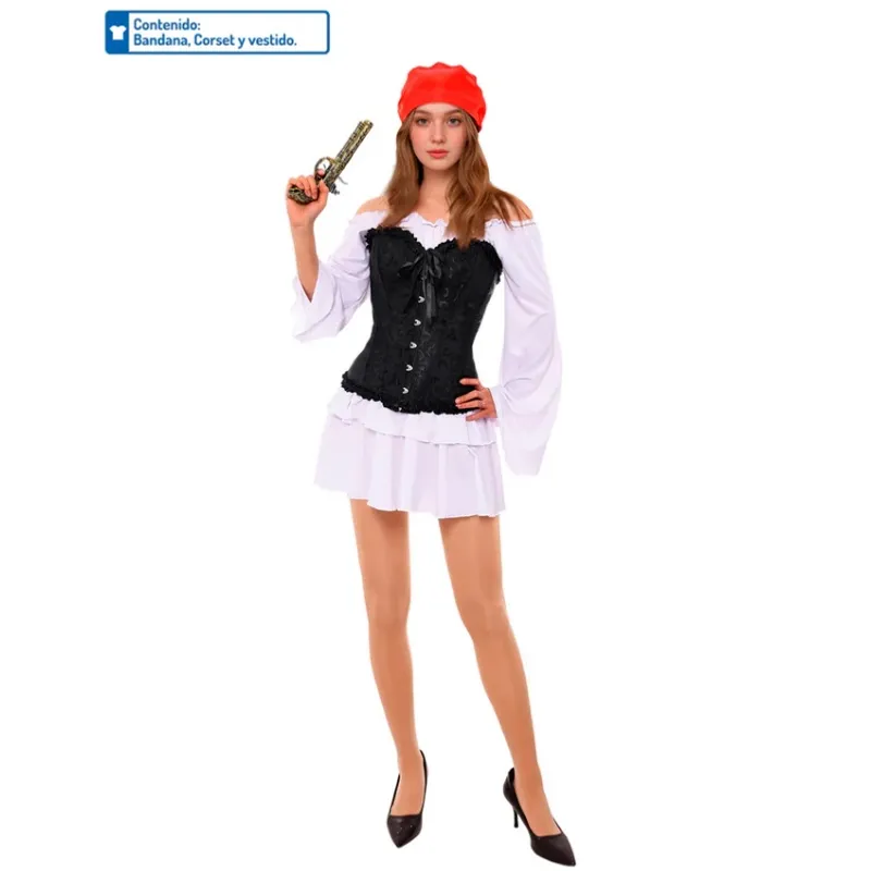 GENERICO - Disfraz  de Pirata  Mujer  Talla S - Adulto