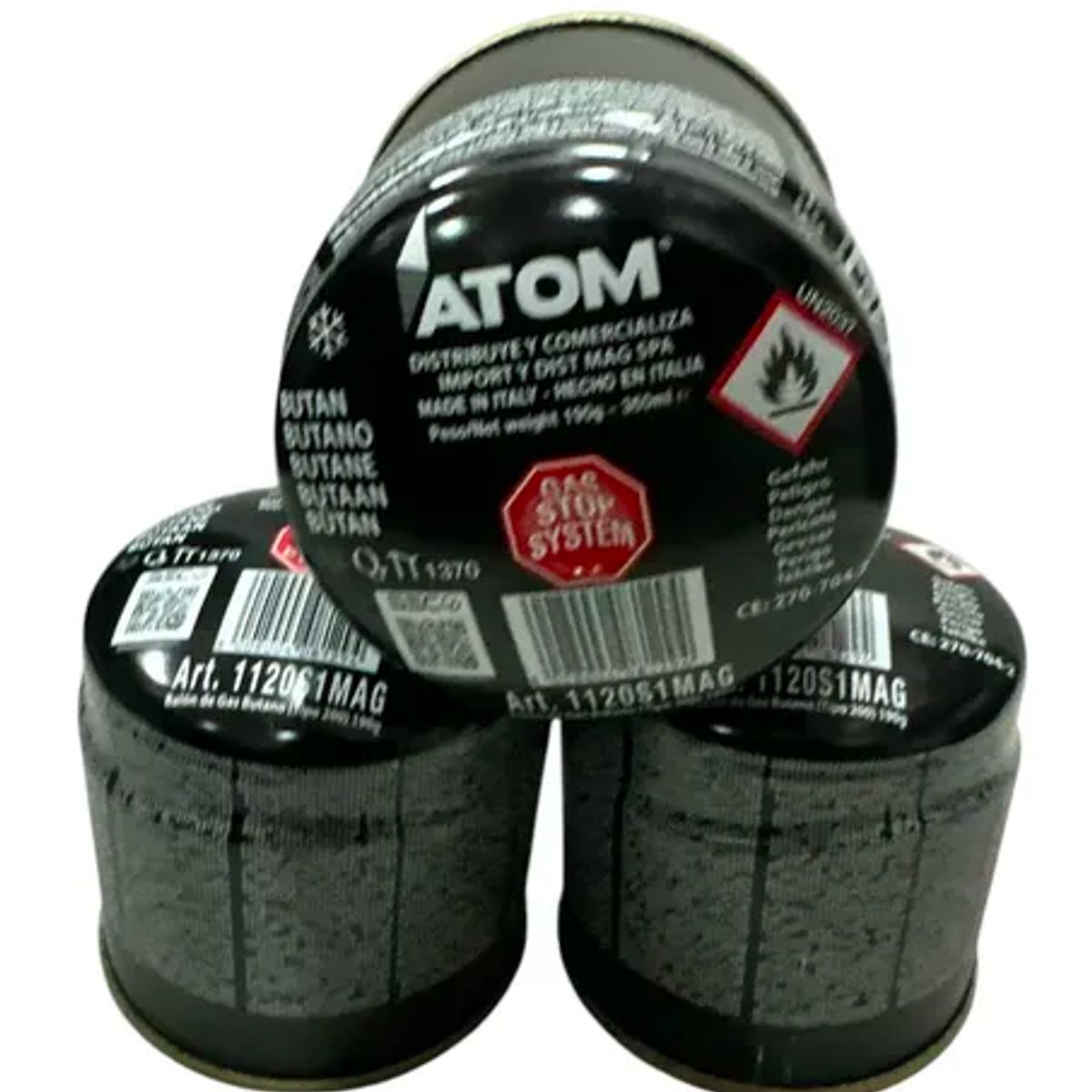 ATOM - Pack x3 Gas Atom Propano Butano Soplete Encime 190g