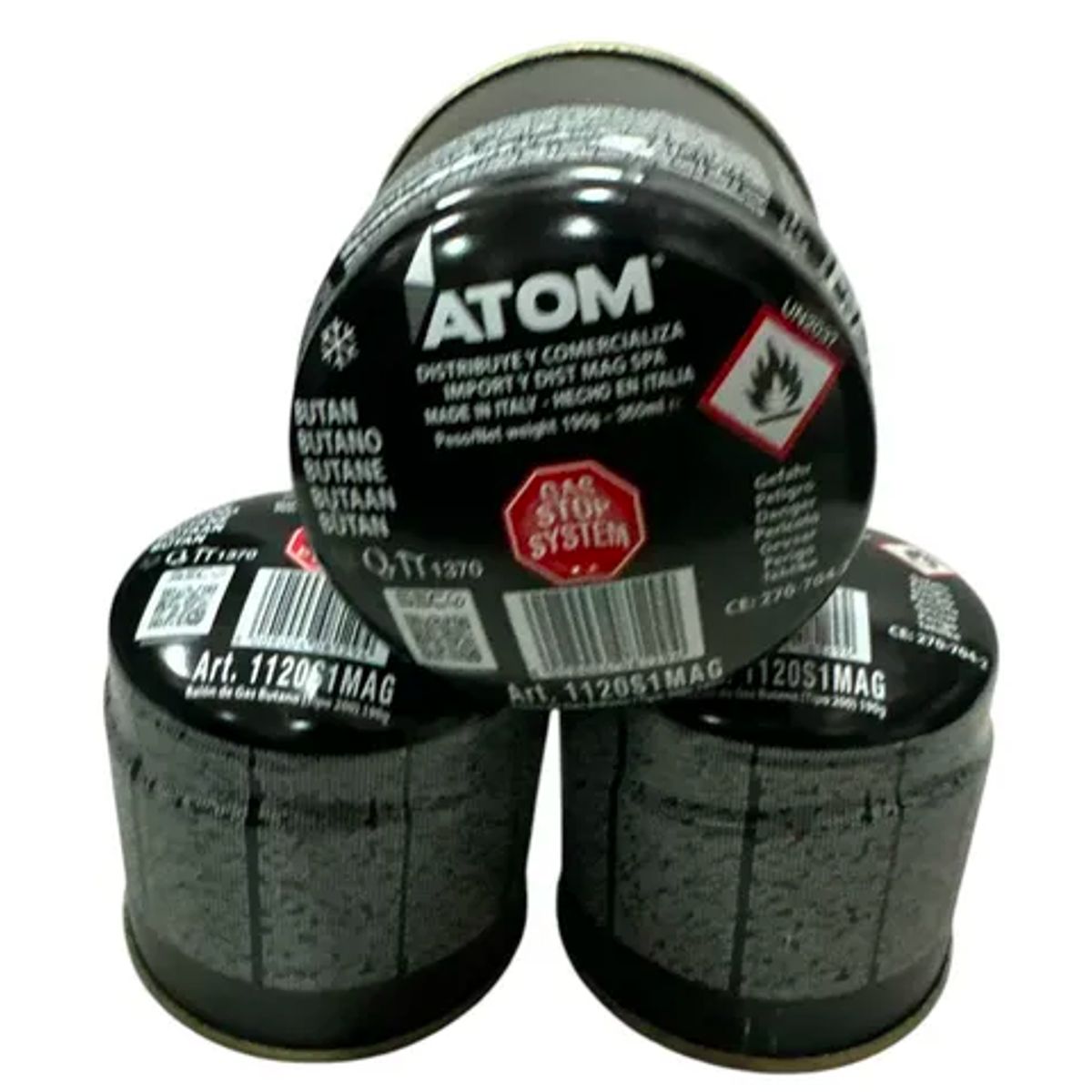 ATOM - Pack x3 Gas Atom Propano Butano Soplete Encime 190g