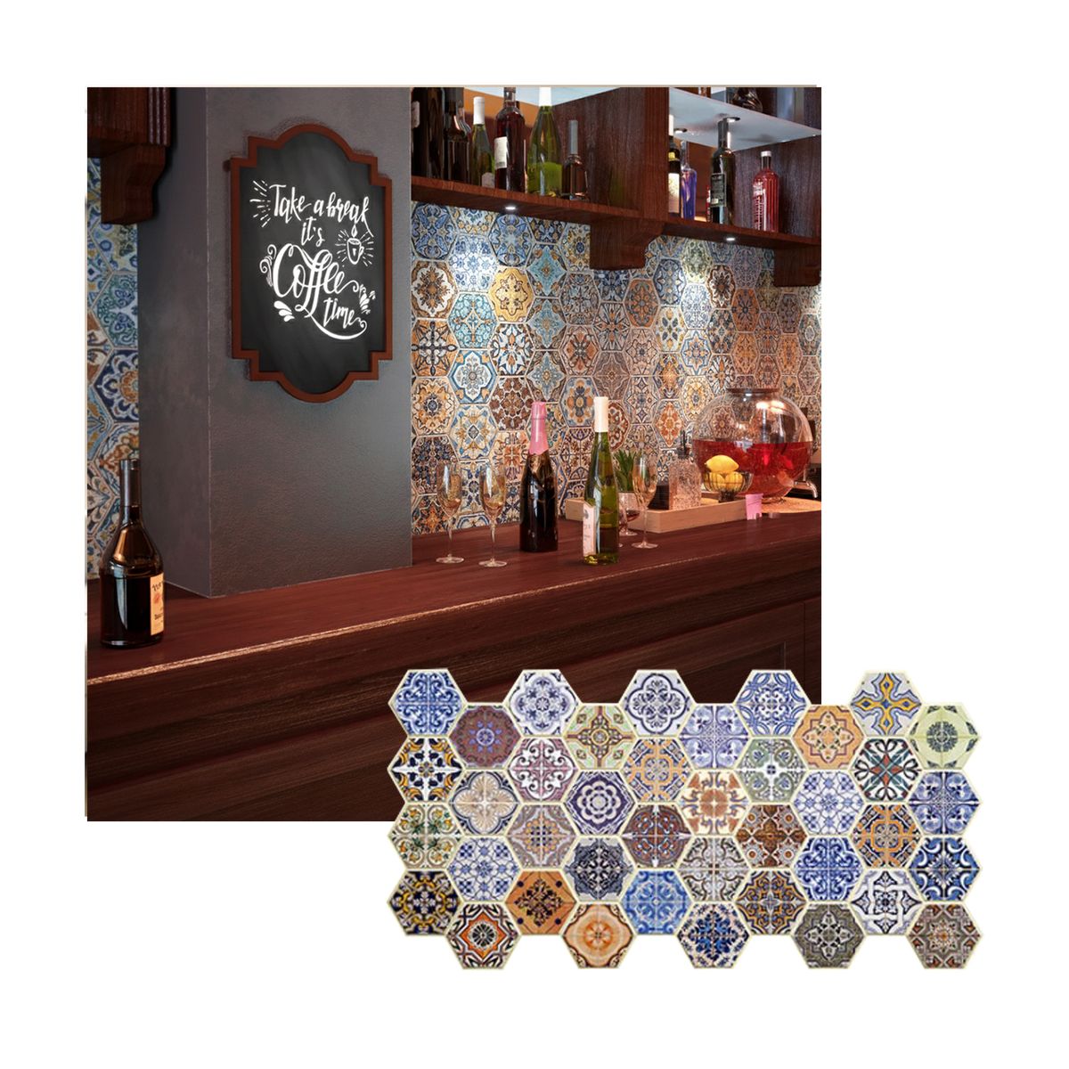 MERCAR RAY - Wall Panel PVC Relieve 97.3 x 49.2 cm PATCHWORK, 4.2 m² (10 Paneles)