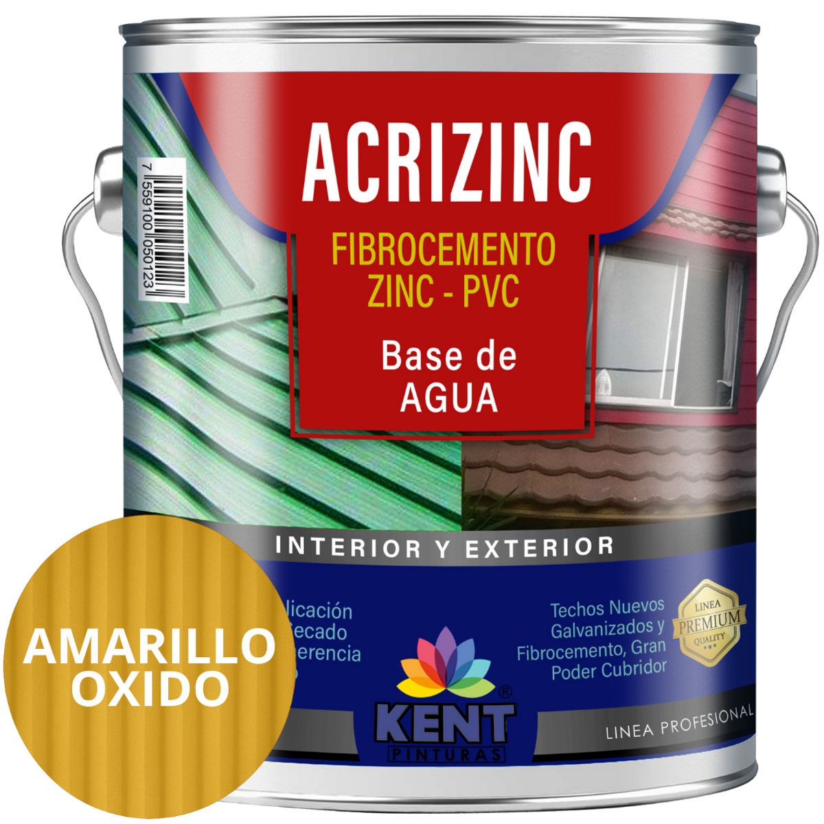 KENT - Pintura para techos Acrizinc Galon Amarillo oxido