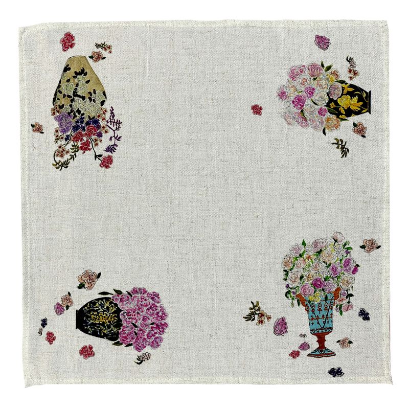 TUYO PRINT - Set 4 Servilletas Jarrones - Lino Poliester - Tuyo Print